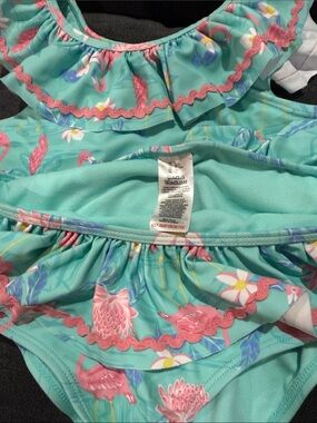 Tommy Bahama Teal Swimwear with Pink Flamingo Accent